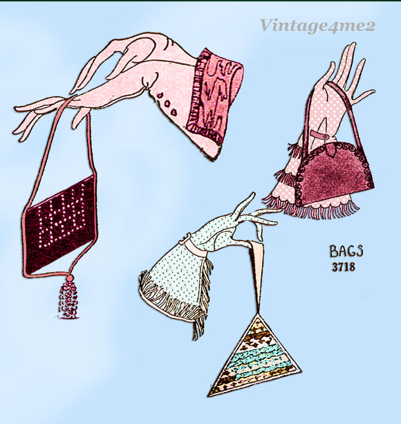 Ladies Home Journal 3718: 1920s Uncut Misses Purse Set Vintage Sewing Pattern