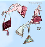 Ladies Home Journal 3718: 1920s Uncut Misses Purse Set Vintage Sewing Pattern