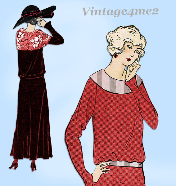 1920s evening dress pattern SEWING PATTERN Womens Costume 1920s 20s Dress Downton Abbey Halloween Plus 7941