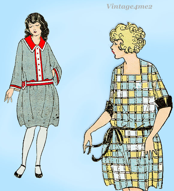 Ladies Home Journal 3855: 1920s Sweet Uncut Girls Dress Vintage Sewing Pattern