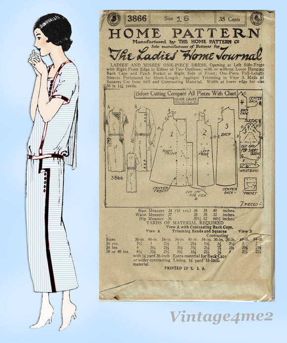 1930s Ladies Home Journal Sewing Pattern 3866 Uncut Afternoon Dress 34 Vintage4me2 1930s Ladies Home Journal Sewing Pattern 3866 Uncut Afternoon Dress 34 Vintage4me2
