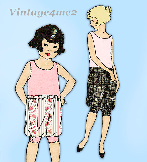 Ladies Home Journal 3899: 1920s Uncut Girls Bloomers Sz 6 Vintage Sewing Pattern