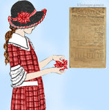 Ladies Home Journal 3907: 1920s Uncut Girls Dress Sz8 Vintage Sewing Pattern