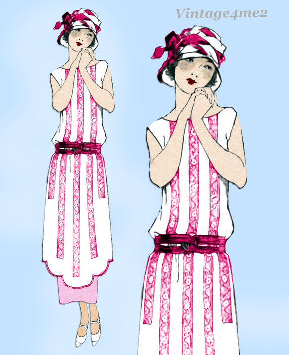 Ladies Home Journal 3948: 1920s Uncut Misses Evening Dress Vintage Sewing Pattern