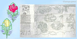 1930s Laura Wheeler Embroidery Transfer 1258 Uncut Cutwork Floral Pillowcases
