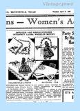1930s Laura Wheeler Embroidery Transfer 1716 Uncut Appliqué Bonnet Gals ORIGINAL
