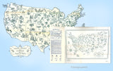 1940s Vintage Laura Wheeler Embroidery Transfer 2898 Uncut USA Wall Map America