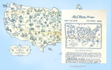 1940s Vintage Laura Wheeler Embroidery Transfer 2898 Uncut USA Wall Map America