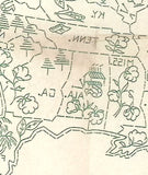 1940s Vintage Laura Wheeler Embroidery Transfer 2898 Uncut USA Wall Map America