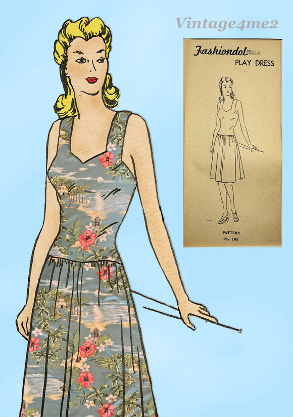 1940s Vintage Simplicity 104 Latexure Manikin 12inch Doll Clothes Sewing Pattern