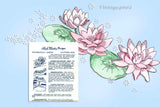 1940s Laura Wheeler Embroidery Transfer 608 Uncut Waterlily Pillowcase & Sheet Motifs
