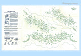 1940s Laura Wheeler Embroidery Transfer 608 Uncut Waterlily Pillowcase & Sheet Motifs