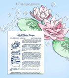 1940s Laura Wheeler Embroidery Transfer 608 Uncut Waterlily Pillowcase & Sheet Motifs