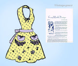 1950s Vintage Laura Wheeler Sewing Pattern 930 Uncut Misses Full Bib Apron Fits All