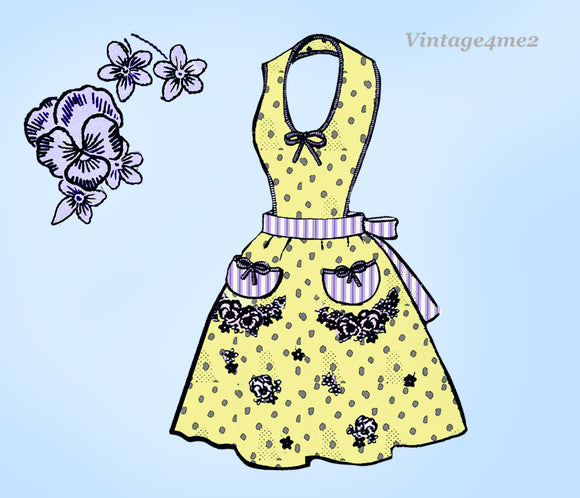 1950s Vintage Laura Wheeler Sewing Pattern 930 Uncut Misses Full Bib Apron Fits All