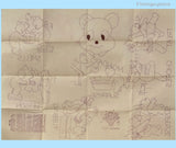1940s Workbasket Embroidery Transfer M-126 Uncut Bears DOW Tea Towel Motifs
