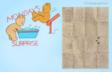 1940s Workbasket Embroidery Transfer M-126 Uncut Bears DOW Tea Towel Motifs