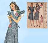 McCall 1135: 1940s Misses WWII Wrap Around Apron Sz 30 B Vintage Sewing Pattern