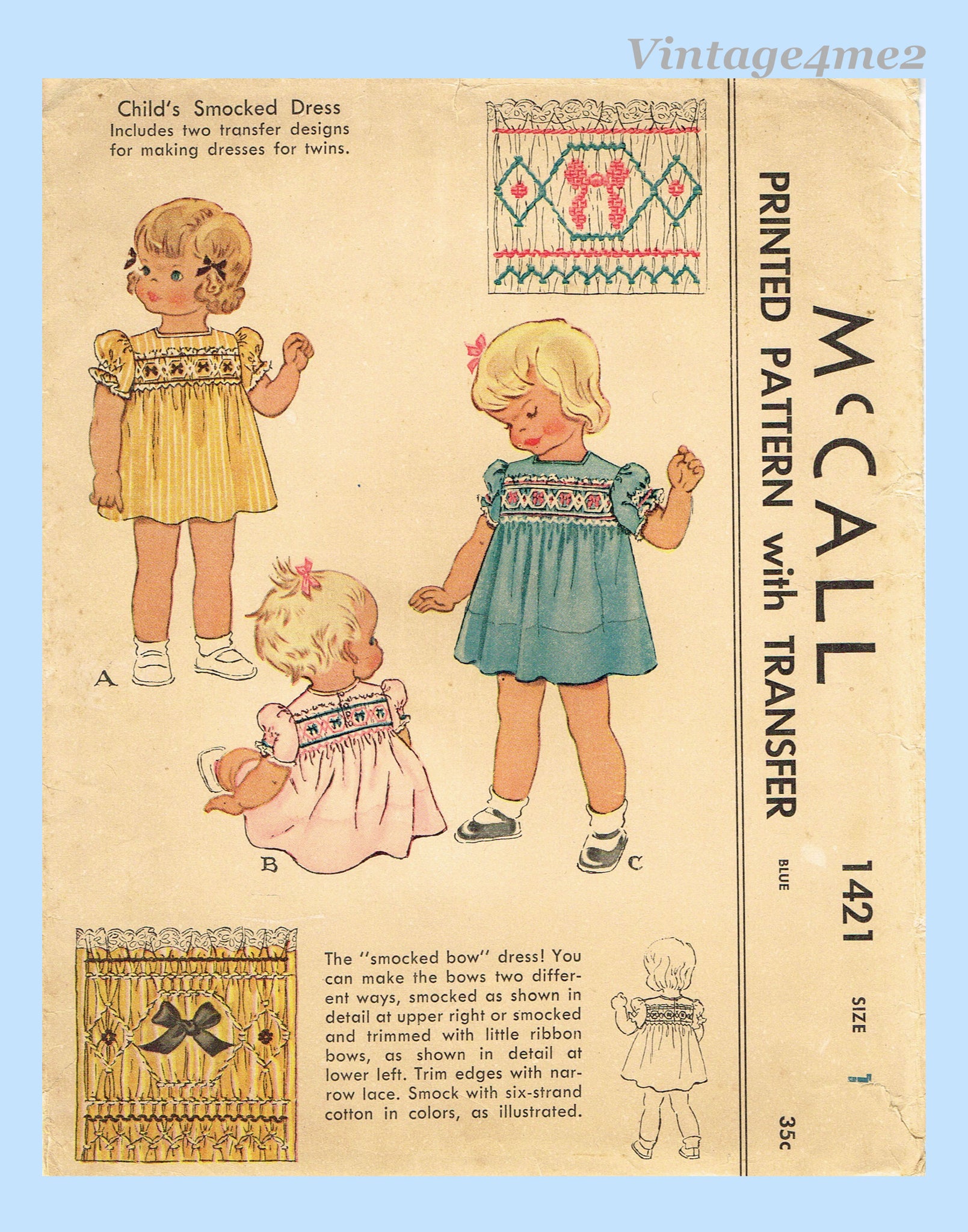 1950s Vintage McCalls Sewing Pattern 1533 Daughter Pinafore Apron Sz 6 – Vintage4me2 1950s Vintage McCalls Sewing Pattern 1533 Daughter Pinafore Apron Sz 6 – Vintage4me2