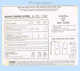 McCall's Pattern 1713 Envelope Back