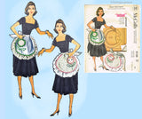 1950s Vintage McCalls Sewing Pattern 2135 Uncut Flower Face Apron Fits All