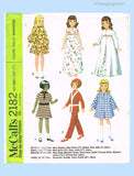 1960s Vintage McCalls Sewing Pattern 2182 Uncut Small 14-17inch Miss Ginny Doll Clothes