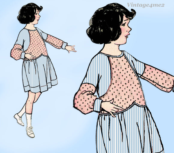 1920s Original Vintage McCall Pattern 2182 Sweet Uncut Little Girls Dress Size 8