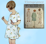 McCall 2287: 1930s Rare Toddler Girls Apron Dress Size 6 Vintage Sewing Pattern