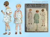 McCall 2287: 1930s Rare Toddler Girls Apron Dress Size 6 Vintage Sewing Pattern