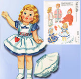 1960s Vintage McCalls Sewing Pattern 2412 15 to 17 In Toddler Girl Doll Clothes