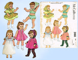 1960s Vintage McCalls Sewing Pattern 2466 Cute 12 to 13 Inch Patsy Ann Doll Clothes