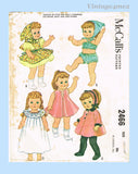 1960s Vintage McCalls Sewing Pattern 2466 Cute 12 to 13 Inch Patsy Ann Doll Clothes