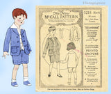 1920s Vintage McCall Sewing Pattern 3253 Sweet Toddler Boys Suit & Vestee Size 6