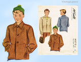 1940s Vintage McCall Sewing Pattern 4870 Cute Toddler Boys Sports Jacket Sz 6