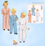 1940s Vintage McCall Sewing Pattern 4949 WWII Pajamas Boys Girls Child Size 6