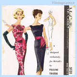 McCall's 5131: 1950s Rare Pauline Trigere Evening Gown Sz 34B VTG Sewing Pattern