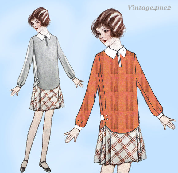 1920s Vintage McCall Sewing Pattern 5153 Sweet Toddler Girls Flapper Dress Sz 4