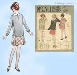 1920s Vintage McCall Sewing Pattern 5153 Sweet Toddler Girls Flapper Dress Sz 4