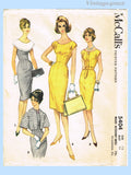 McCall's 5404: 1960s Chic Misses Mid Mod Sheath Dress 36 B Vintage Sewing Pattern