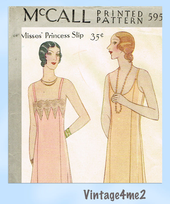 McCall 5956: 1920s Uncut Misses Princess Slip Size 36 B Vintage Sewing Pattern