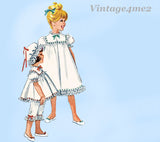 1960s Vintage McCalls Sewing Pattern 6123 Uncut Slumbertogs Toddler Nightgown Sz2