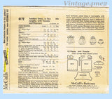 1960s Vintage McCalls Sewing Pattern 6172 Baby Girls Bloomer Dress Size 1