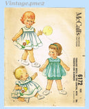 1960s Vintage McCalls Sewing Pattern 6172 Baby Girls Bloomer Dress Size 1