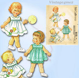 1960s Vintage McCalls Sewing Pattern 6172 Baby Girls Bloomer Dress Size 1