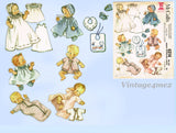 1960s Vintage McCalls Sewing Pattern 6214 Cute Baby Layette w Booties Dresses