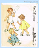 1960s Vintage McCalls Sewing Pattern 6386 Cute Baby Girls Dress & Romper 6mos