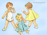 1960s Vintage McCalls Sewing Pattern 6386 Cute Baby Girls Dress & Romper 6mos