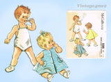 1960s Vintage McCalls Sewing Pattern 6386 Cute Baby Girls Dress & Romper 6mos