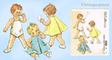 1960s Vintage McCalls Sewing Pattern 6386 Cute Baby Girls Dress & Romper 6mos