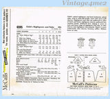 1960s Vintage McCalls Sewing Pattern 6595 Cute Slumbertogs Toddler Nightgown Sz3